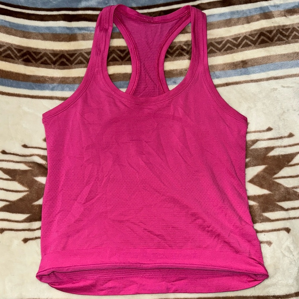 Pink lululemon racerback tank top